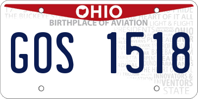 OH license plate GOS1518