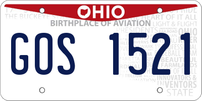 OH license plate GOS1521