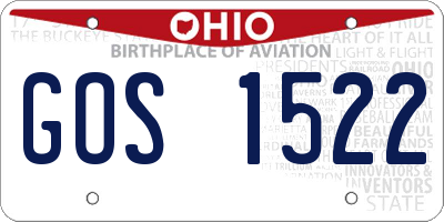 OH license plate GOS1522
