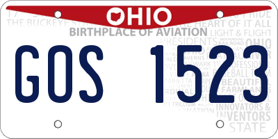 OH license plate GOS1523