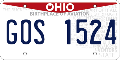 OH license plate GOS1524