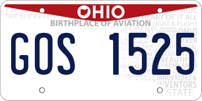 OH license plate GOS1525