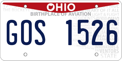 OH license plate GOS1526