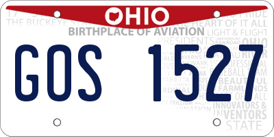 OH license plate GOS1527