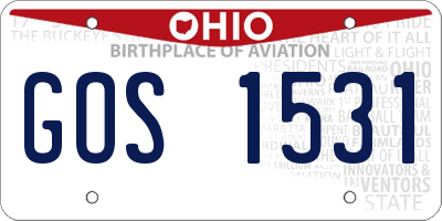 OH license plate GOS1531