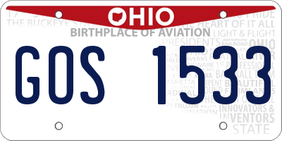 OH license plate GOS1533
