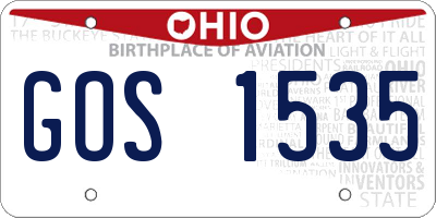 OH license plate GOS1535