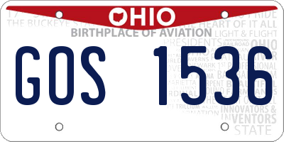 OH license plate GOS1536