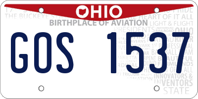 OH license plate GOS1537
