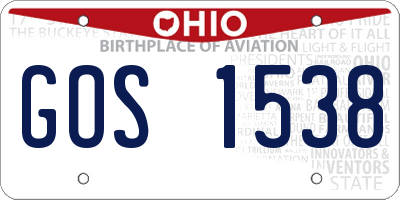 OH license plate GOS1538