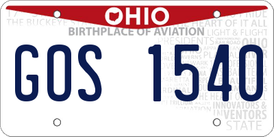 OH license plate GOS1540