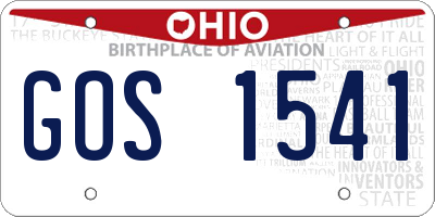 OH license plate GOS1541