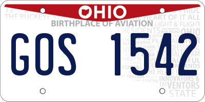 OH license plate GOS1542