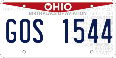 OH license plate GOS1544