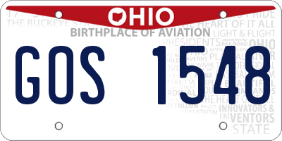 OH license plate GOS1548