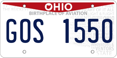 OH license plate GOS1550