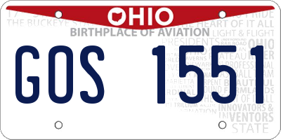 OH license plate GOS1551