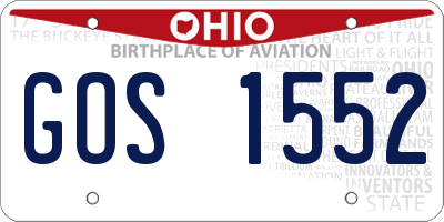 OH license plate GOS1552