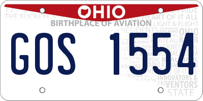 OH license plate GOS1554