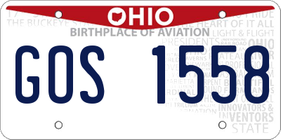 OH license plate GOS1558