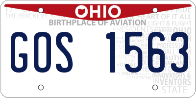 OH license plate GOS1563
