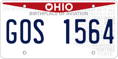 OH license plate GOS1564
