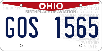 OH license plate GOS1565