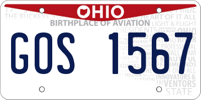 OH license plate GOS1567