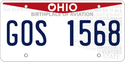 OH license plate GOS1568