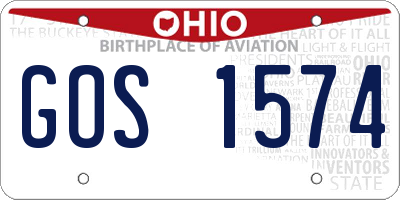 OH license plate GOS1574