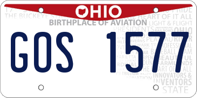 OH license plate GOS1577