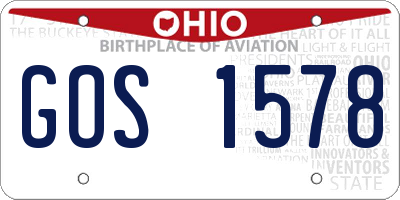 OH license plate GOS1578