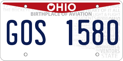OH license plate GOS1580