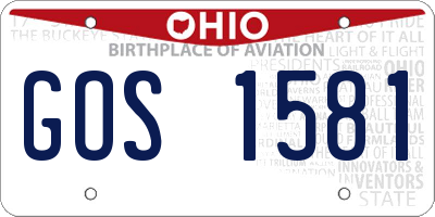 OH license plate GOS1581