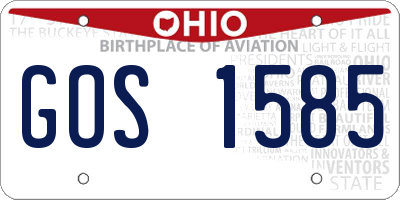 OH license plate GOS1585