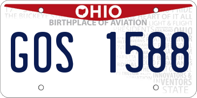 OH license plate GOS1588