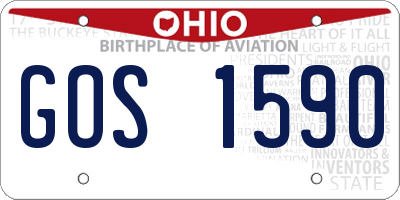 OH license plate GOS1590