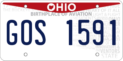 OH license plate GOS1591