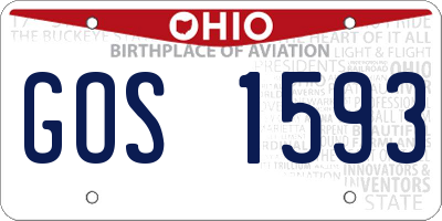 OH license plate GOS1593