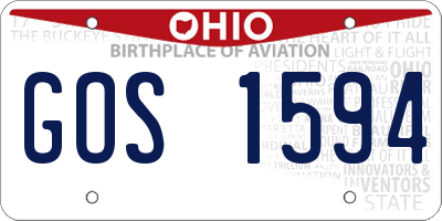 OH license plate GOS1594