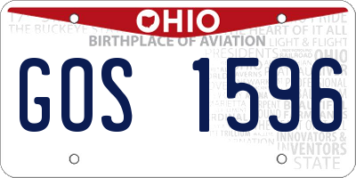 OH license plate GOS1596