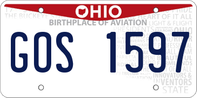 OH license plate GOS1597