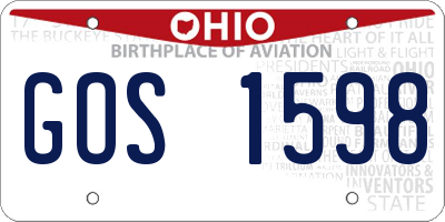 OH license plate GOS1598