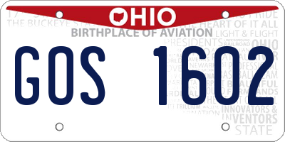 OH license plate GOS1602