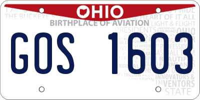 OH license plate GOS1603