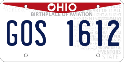 OH license plate GOS1612