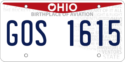OH license plate GOS1615