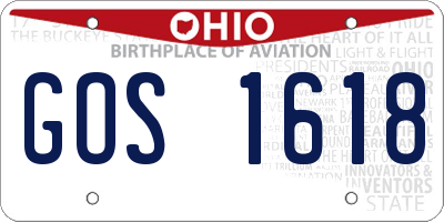 OH license plate GOS1618