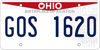 OH license plate GOS1620