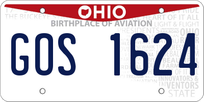 OH license plate GOS1624